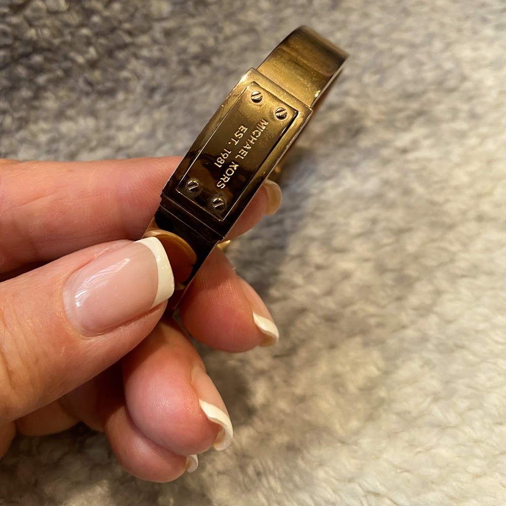 Michael Kors gold tone, logo bangle bracelet